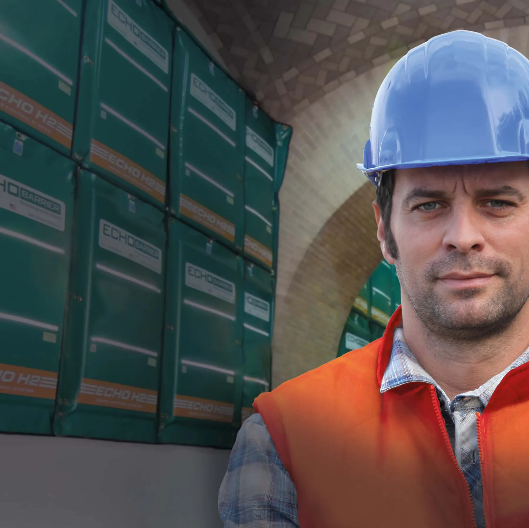 Écran acoustique Echo Barrier utilisé sur un chantier souterrain