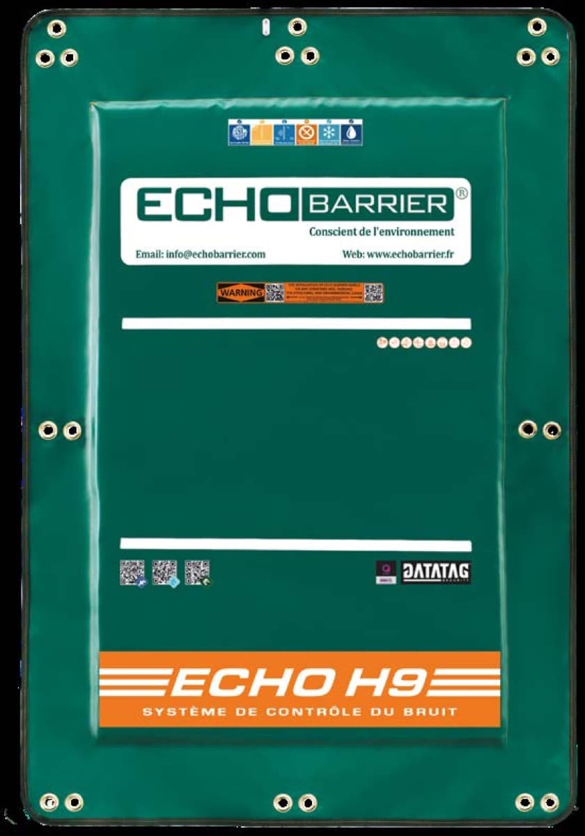 Echo Barrier H9, bâche acoustique polyvalente pour clôtures temporaires